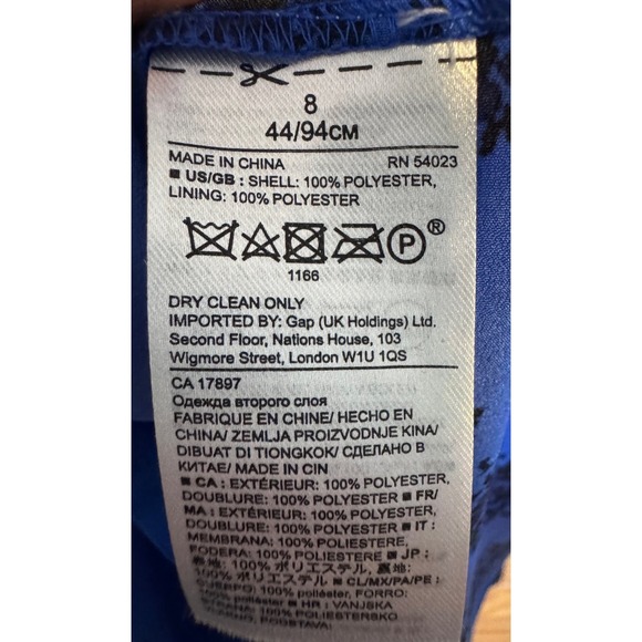 Royal Blue Damask Pleated Skirt Size 8 Old Money Academia‎ Coquette Coastal Chic - Picture 5 of 7